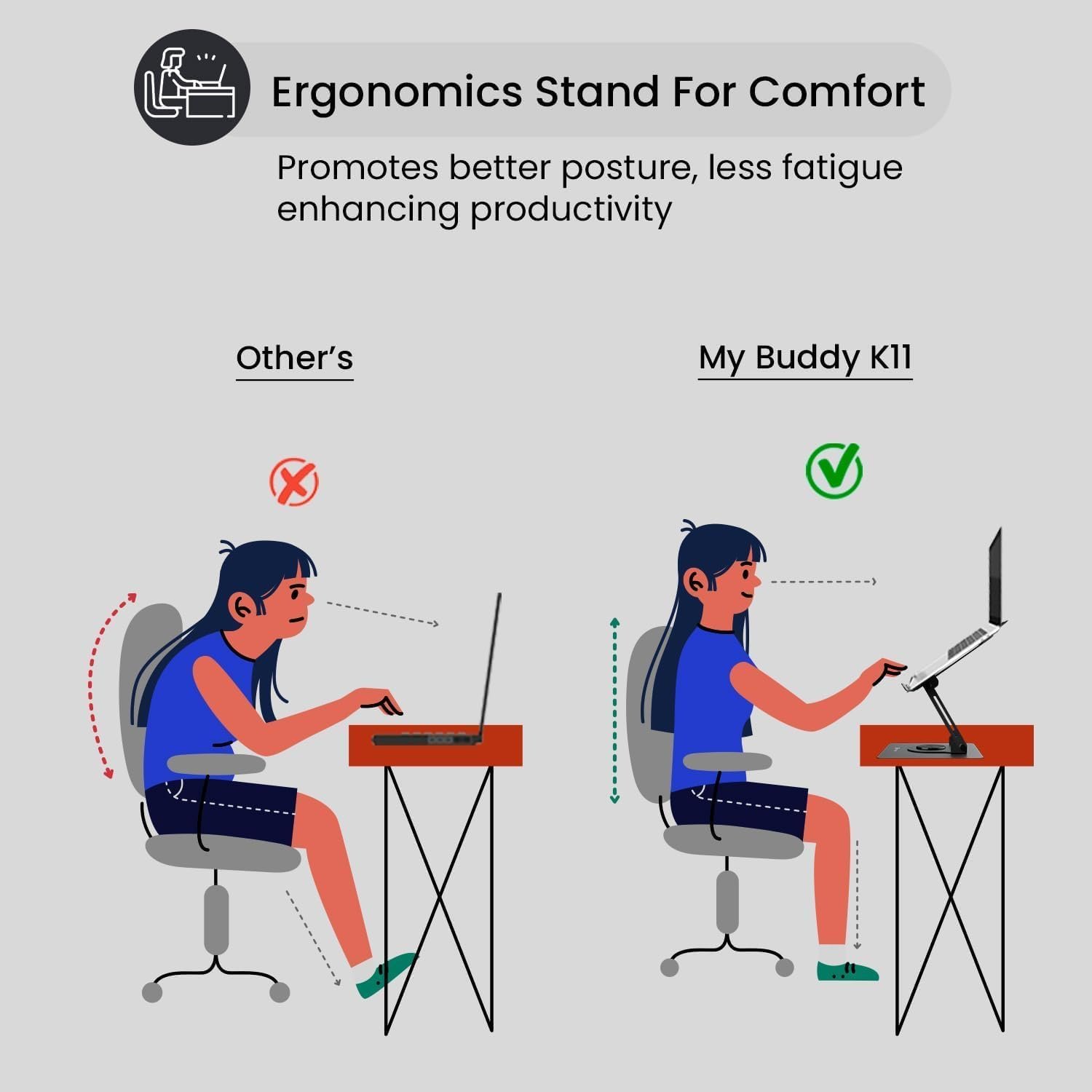 Adjustable Laptop Stand with 360° Rotating Base - Image 5
